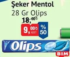 OLİPS ŞEKER MENTOL 28 GR